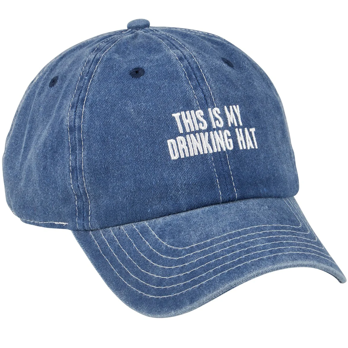 My Drinking Hat Distressed Blue Baseball Cap - Image 3