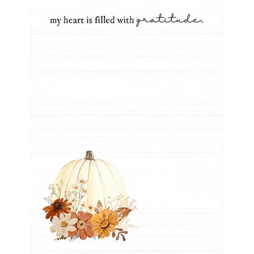 My Heart is Filled With Gratitude Floral Pumpkin Notepad
