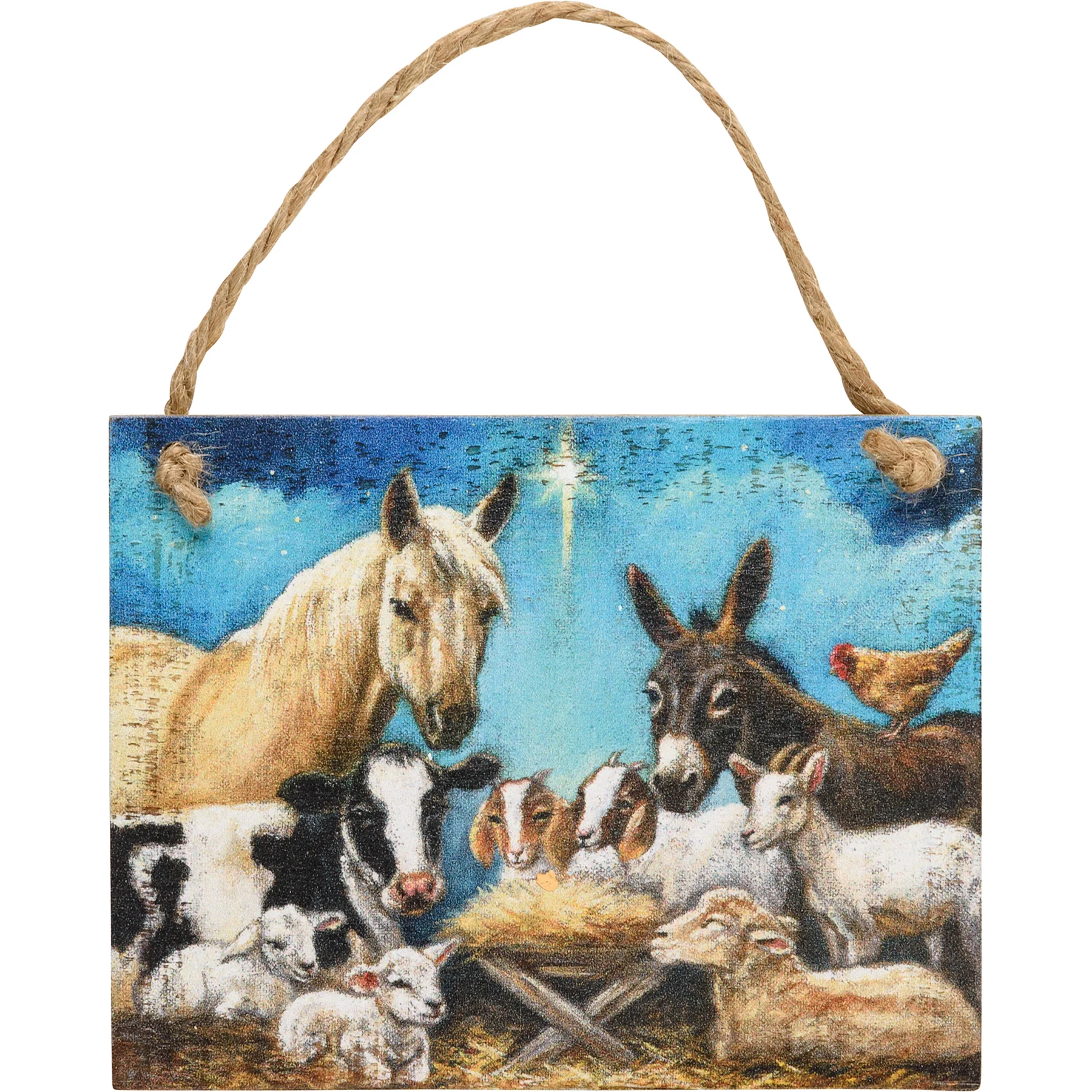 ๐ Nativity Animals Wooden Ornament