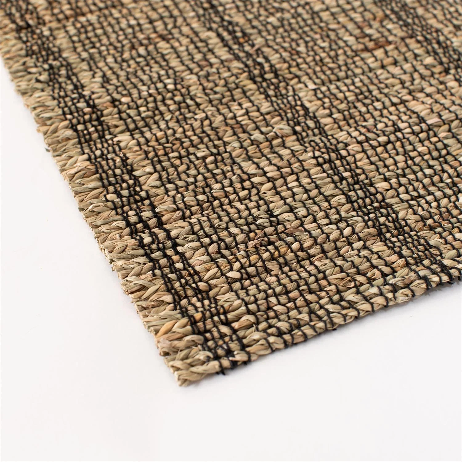 Natural And Black Woven Seagrass Placemat - Image 2