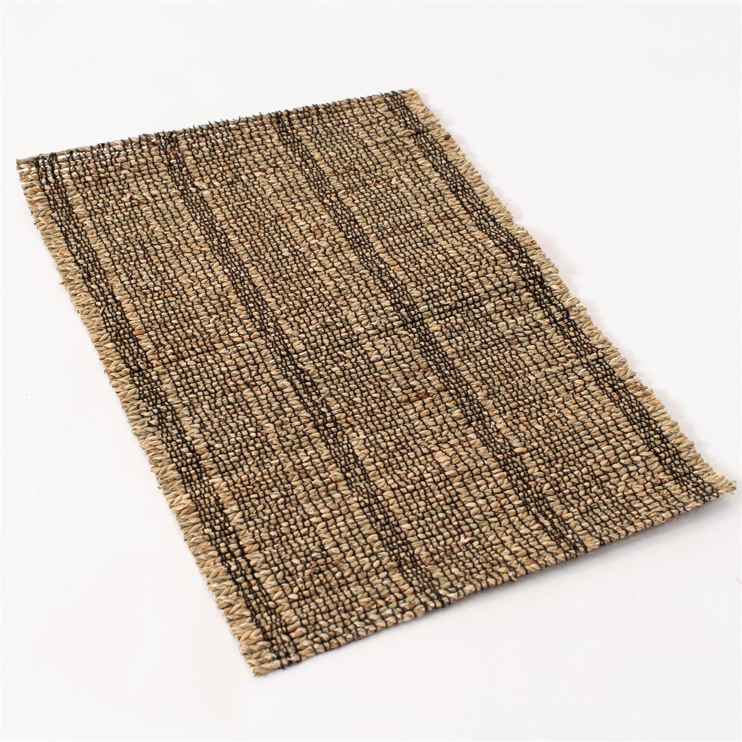 Natural And Black Woven Seagrass Placemat - Image 3
