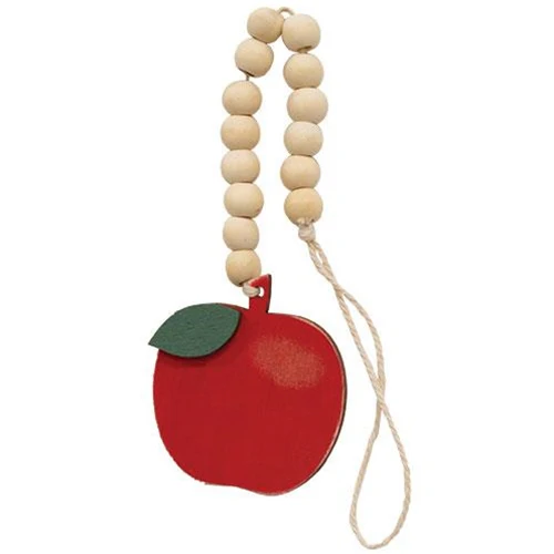 💙 Natural Beaded Apple Ornament