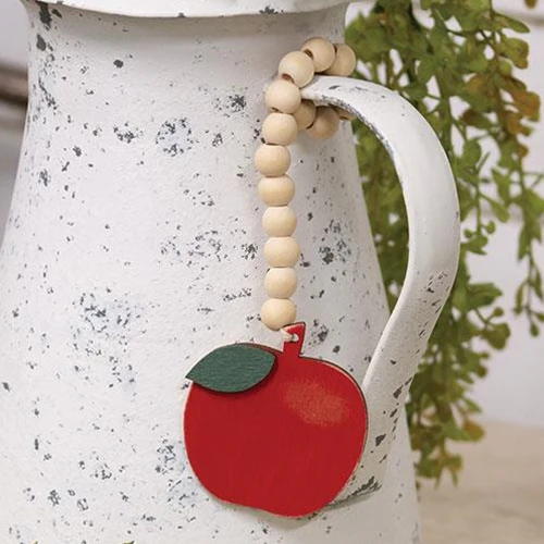 💙 Natural Beaded Apple Ornament - Image 2