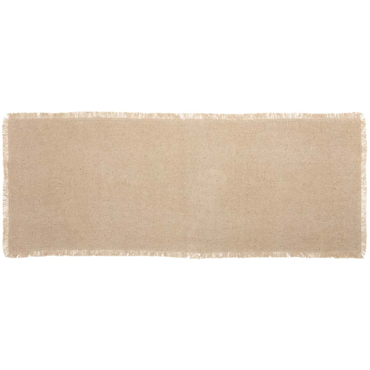 Natural Burlap Fringed Table Runner 13" x 36" - Image 2