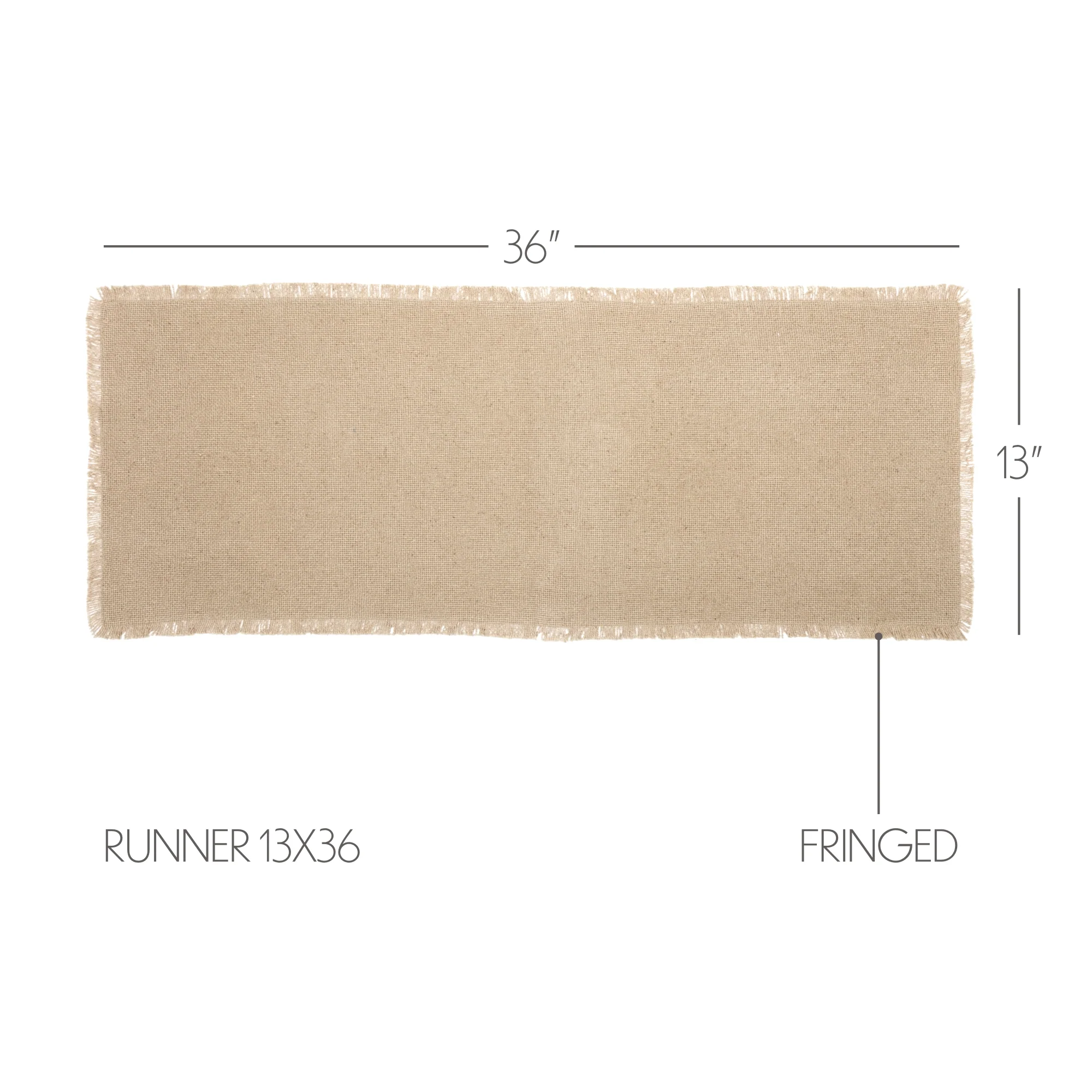 Natural Burlap Fringed Table Runner 13" x 36" - Image 5