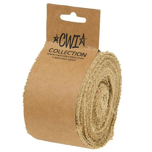 Natural Burlap Ribbon 2.5"W x 10 Yards - Image 2