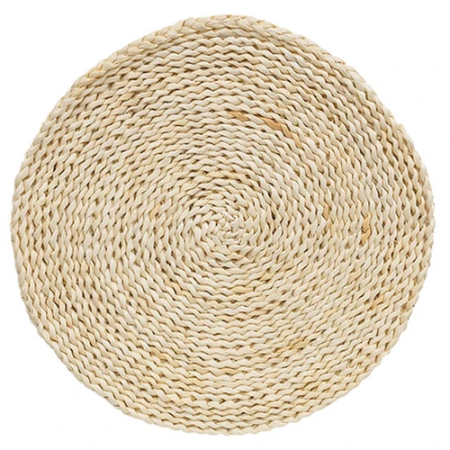 Natural Corn Husk Round Table Mat 15.5"