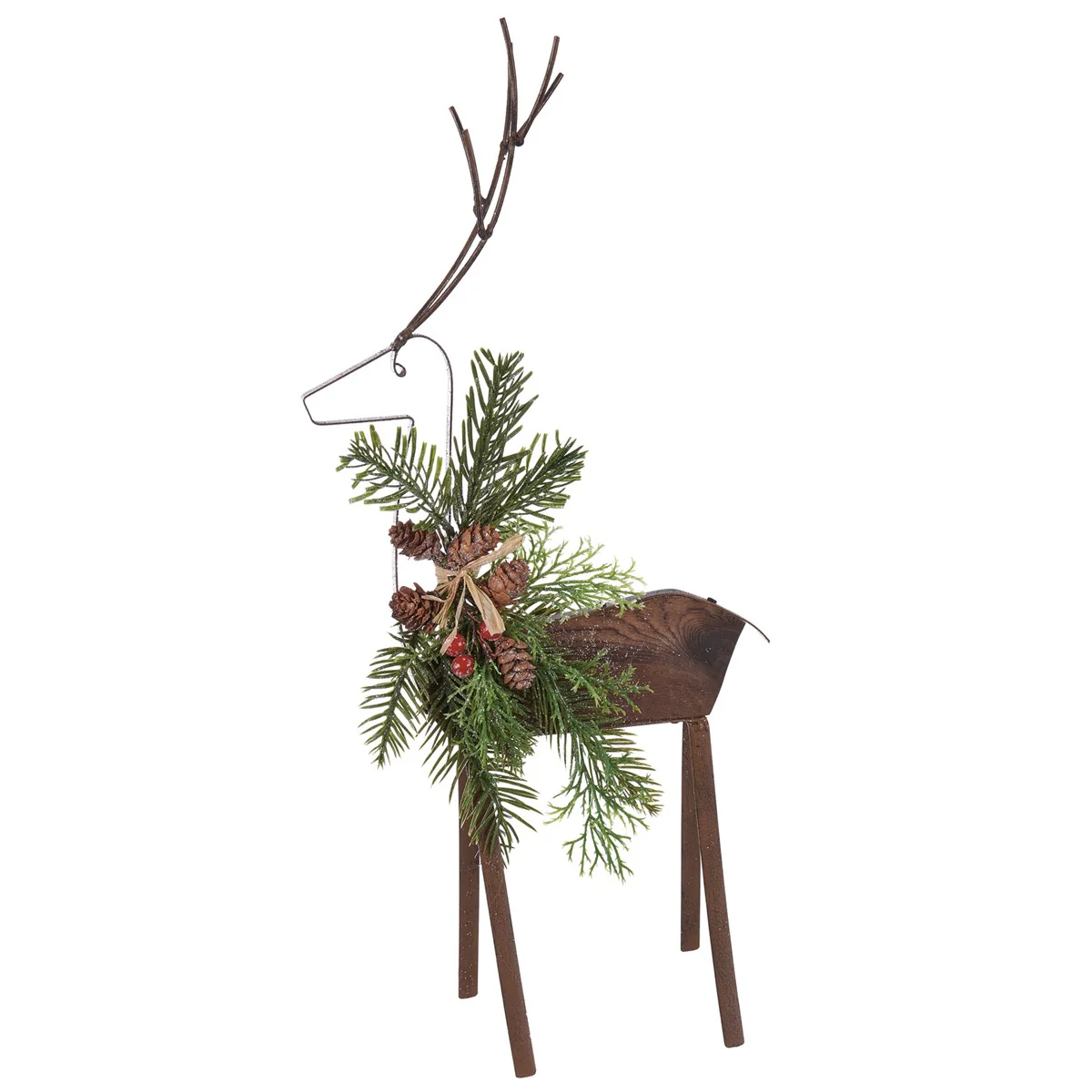Natural Deer Set Wood and Metal Figures - Image 4