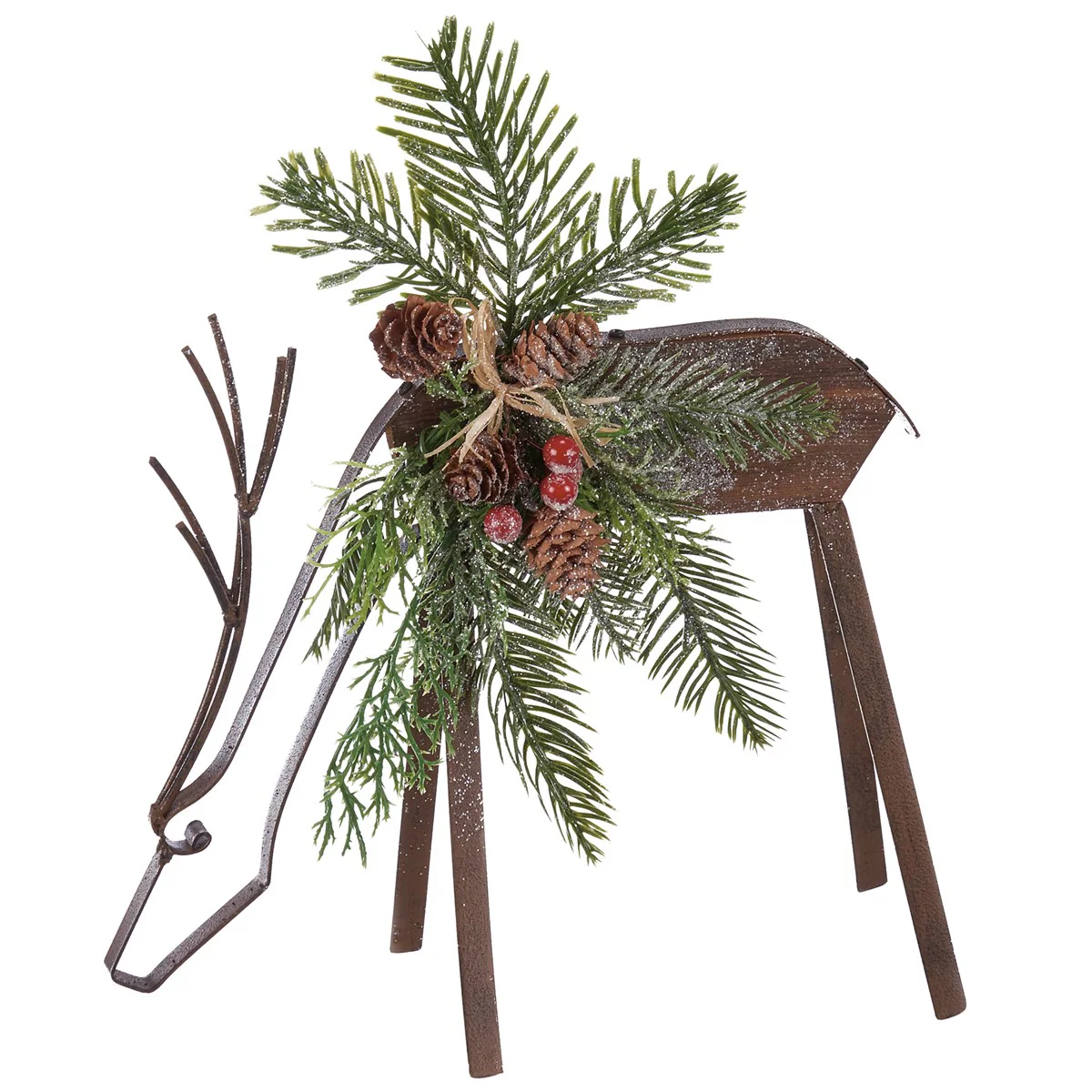 Natural Deer Set Wood and Metal Figures - Image 5