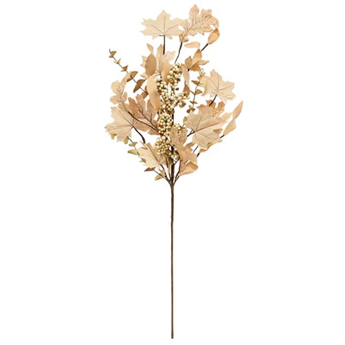 Natural Fall Leaves Berry Clusters & Eucalyptus 29" Faux Foliage Spray