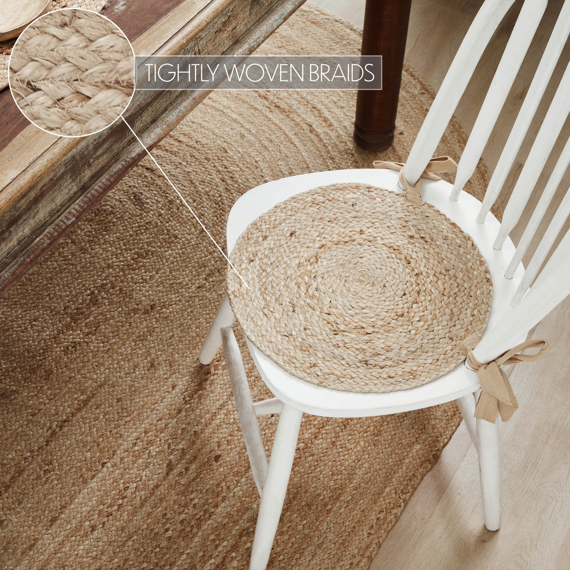 Natural Jute Chair Pad 15" Diameter - Image 2