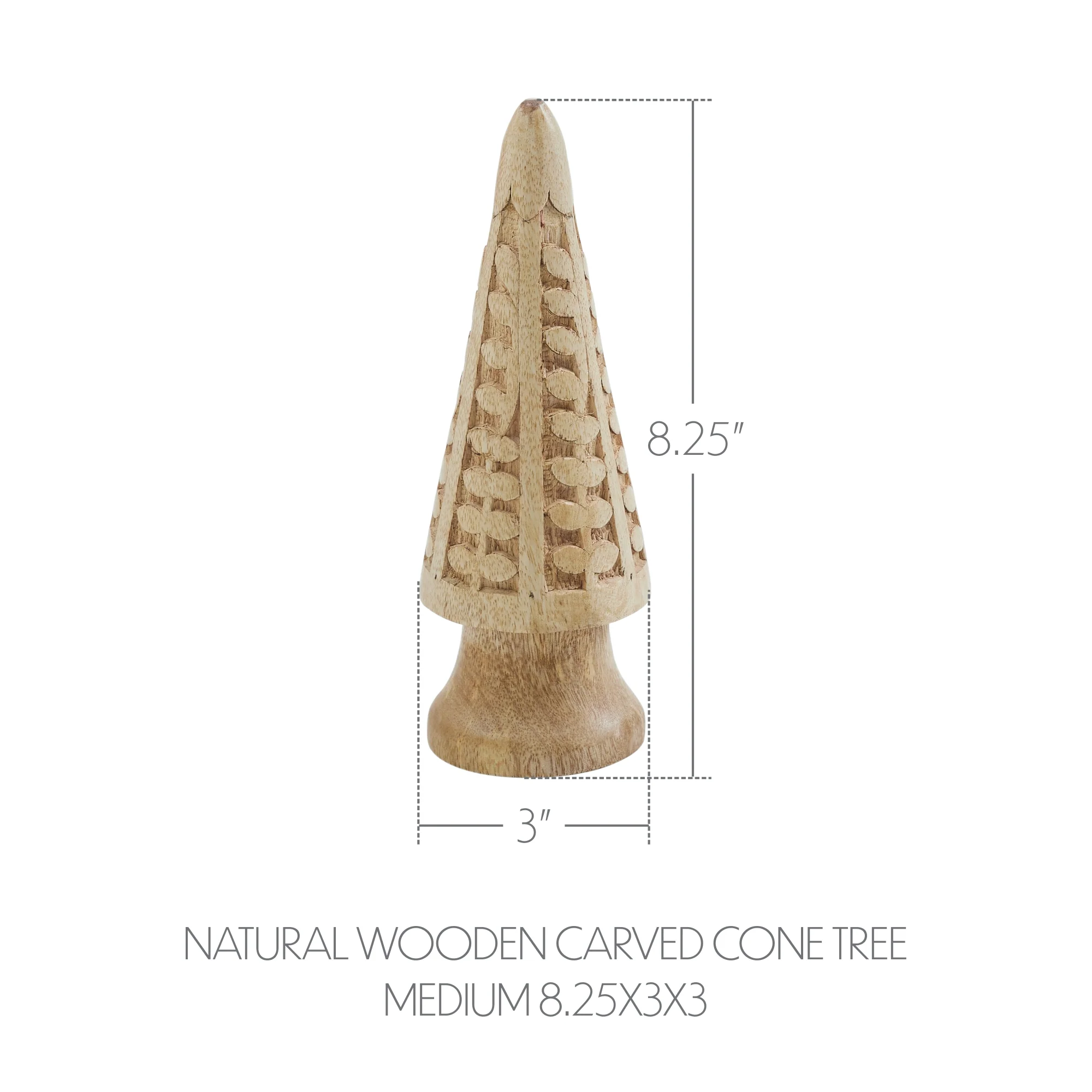 Natural Wooden Carved Cone 8.25" Tree - Image 3