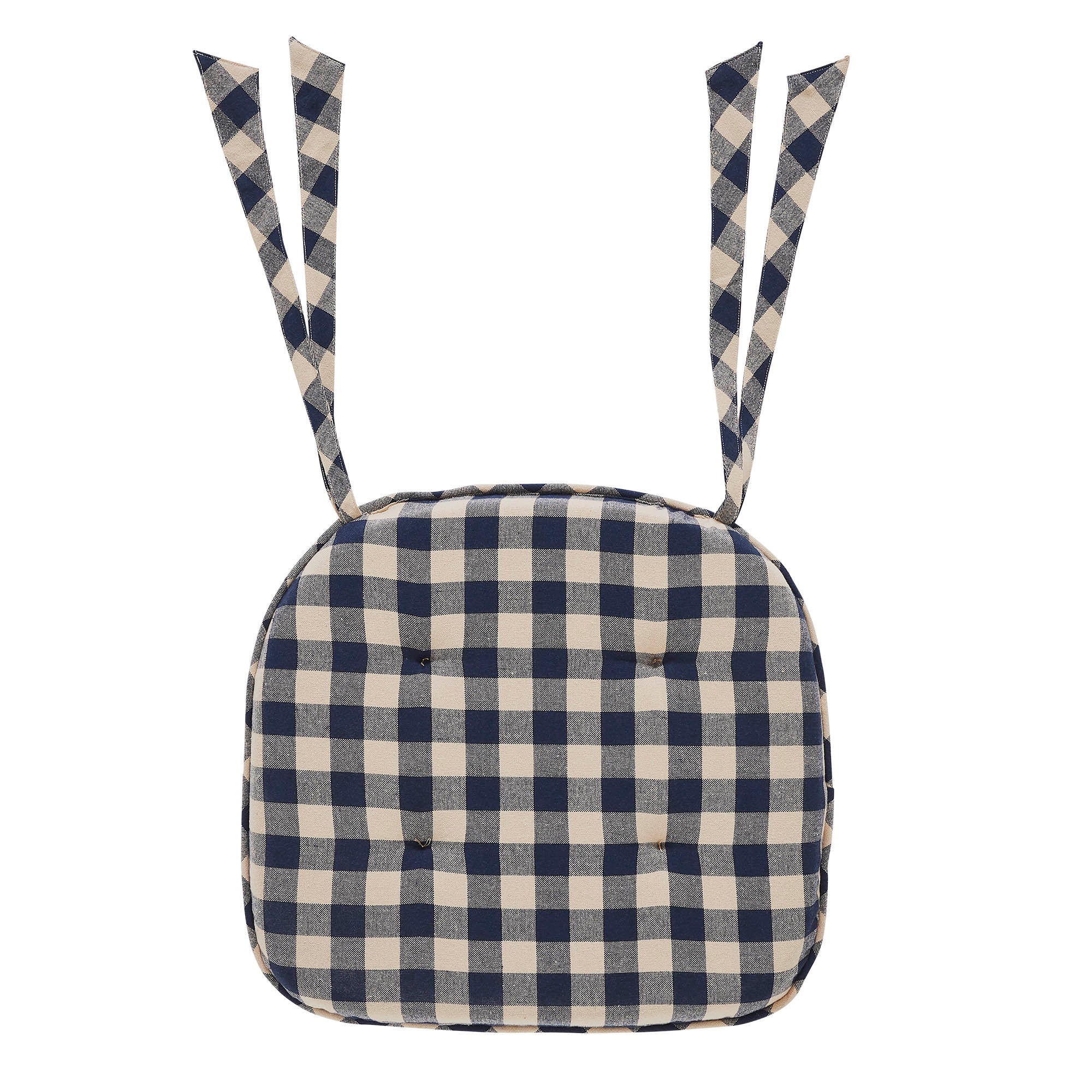 Navy and Khaki Chair Pad 16.5" x 18" - Image 2