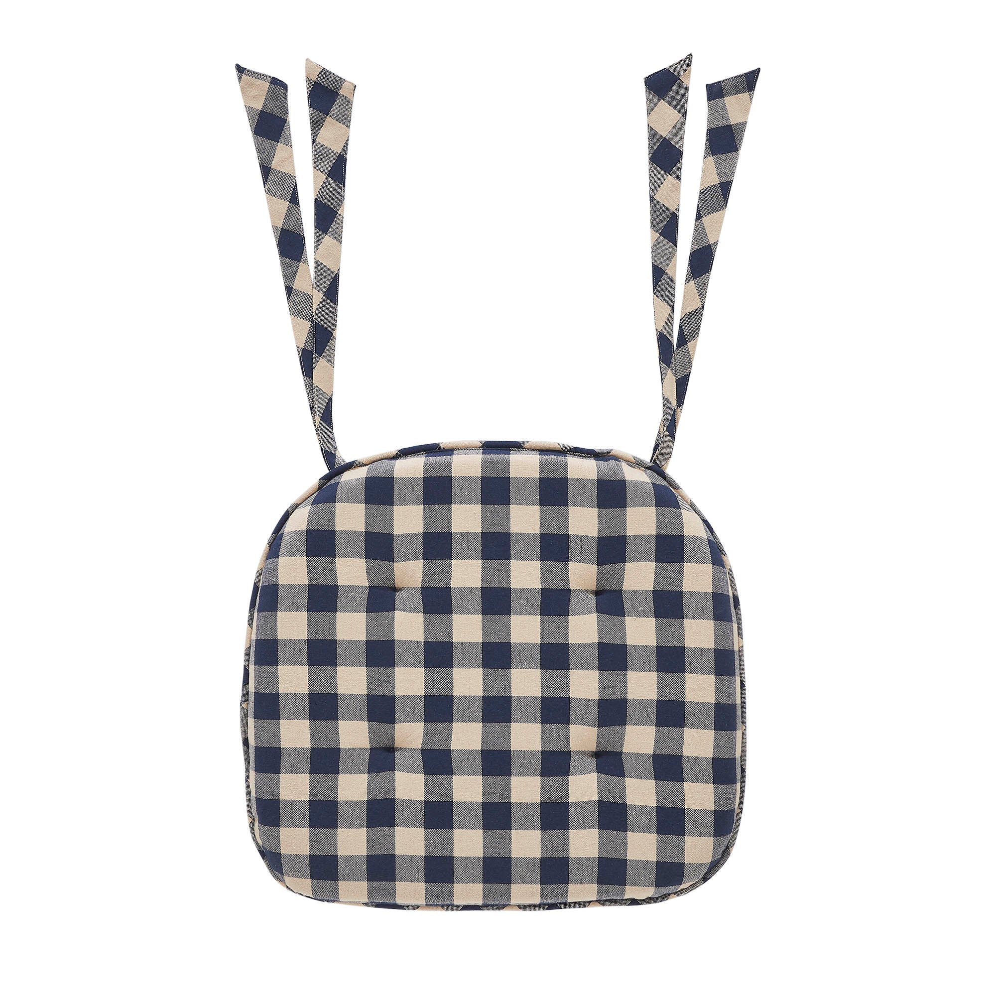 Navy and Khaki Chair Pad 16.5" x 18" - Image 4