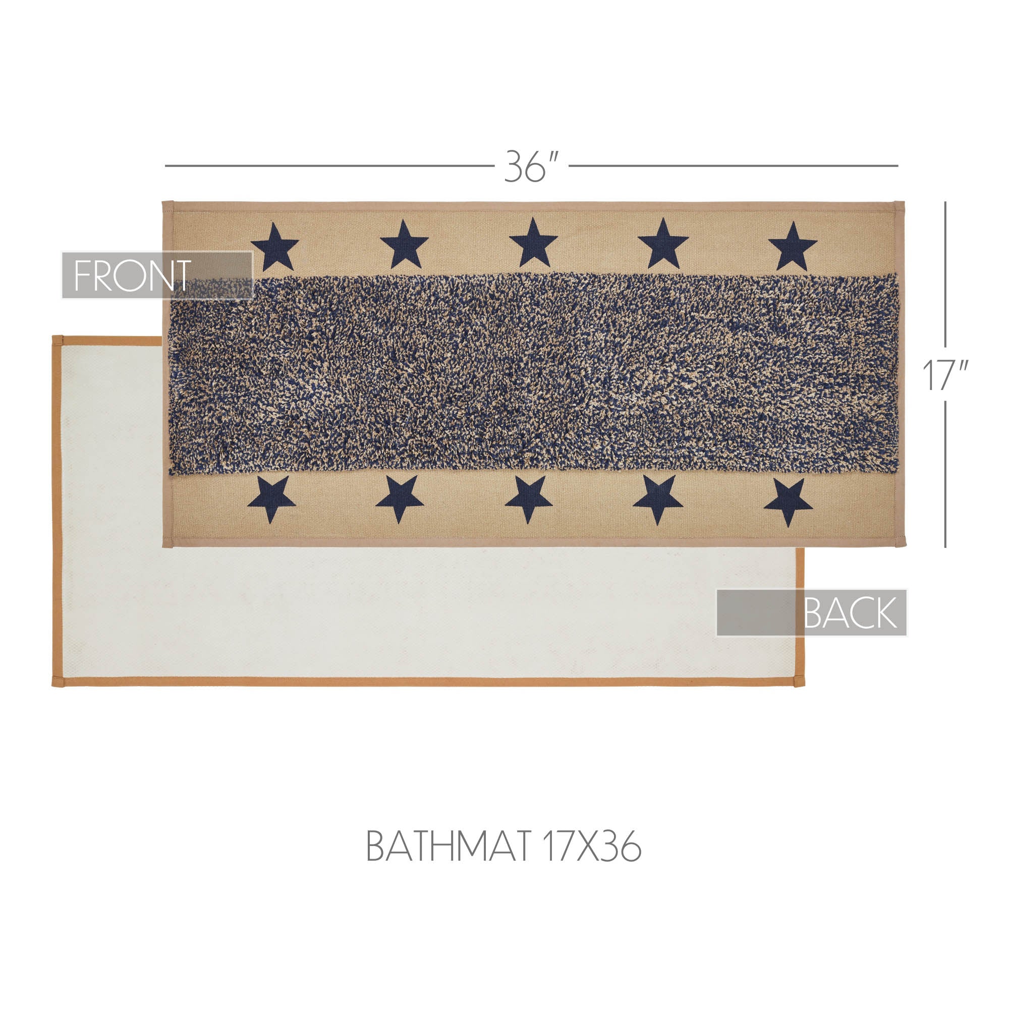 Navy Stars 17" x 36" Bathmat - Image 5