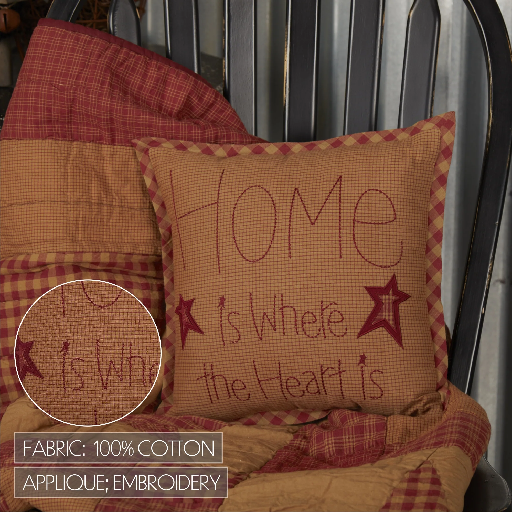 Ninepatch Star Home 12" Throw Pillow - Image 6