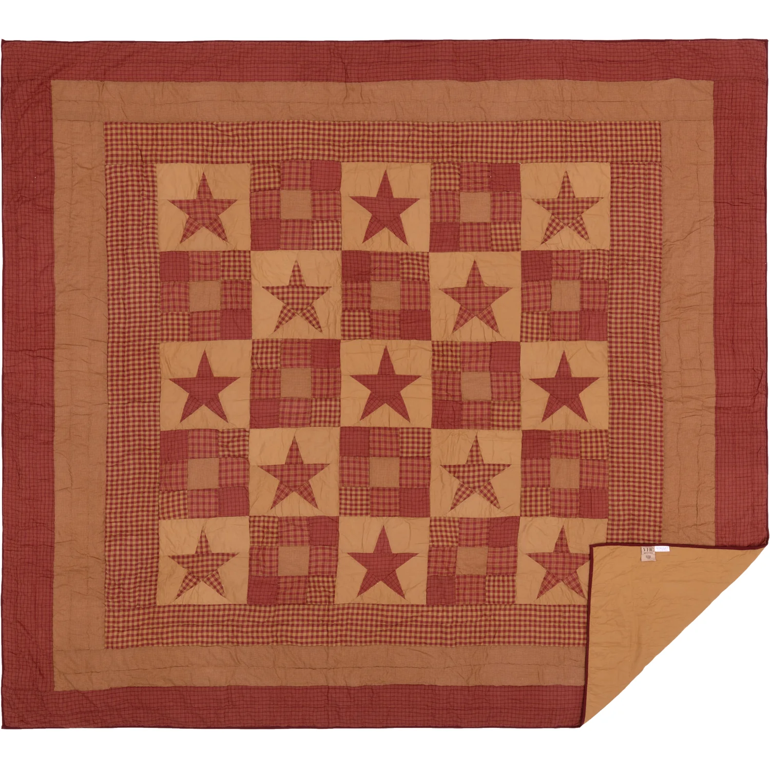 Ninepatch Star King Quilt 105" L x 95" W - Image 5
