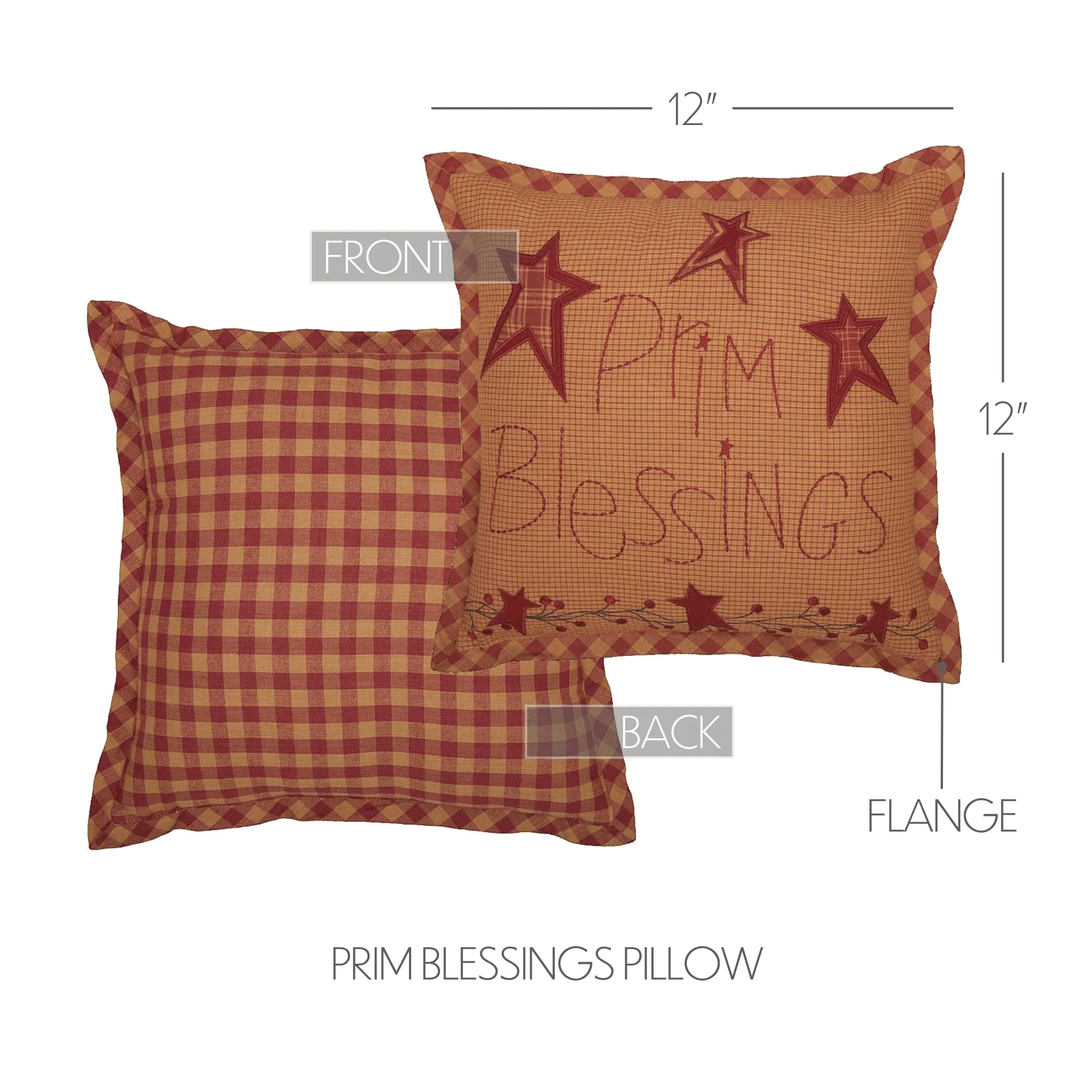 Ninepatch Star Prim Blessings 12" Accent Pillow - Image 3