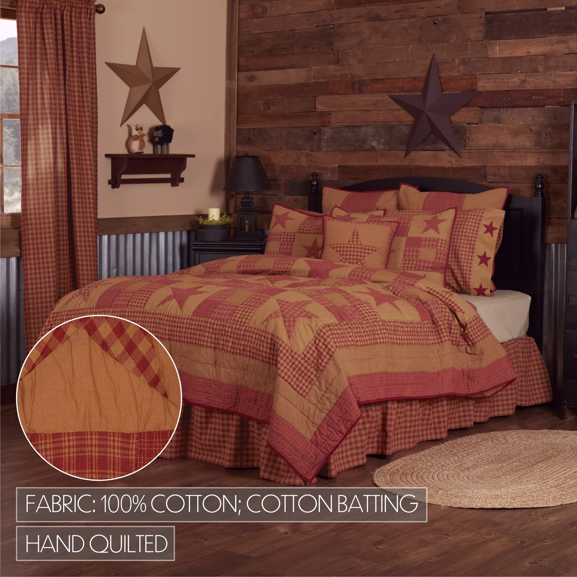 Ninepatch Star Queen Quilt 90'' W x 90'' L - Image 4