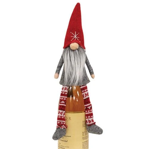 Nordic Gnome Red Felted Bottle Topper