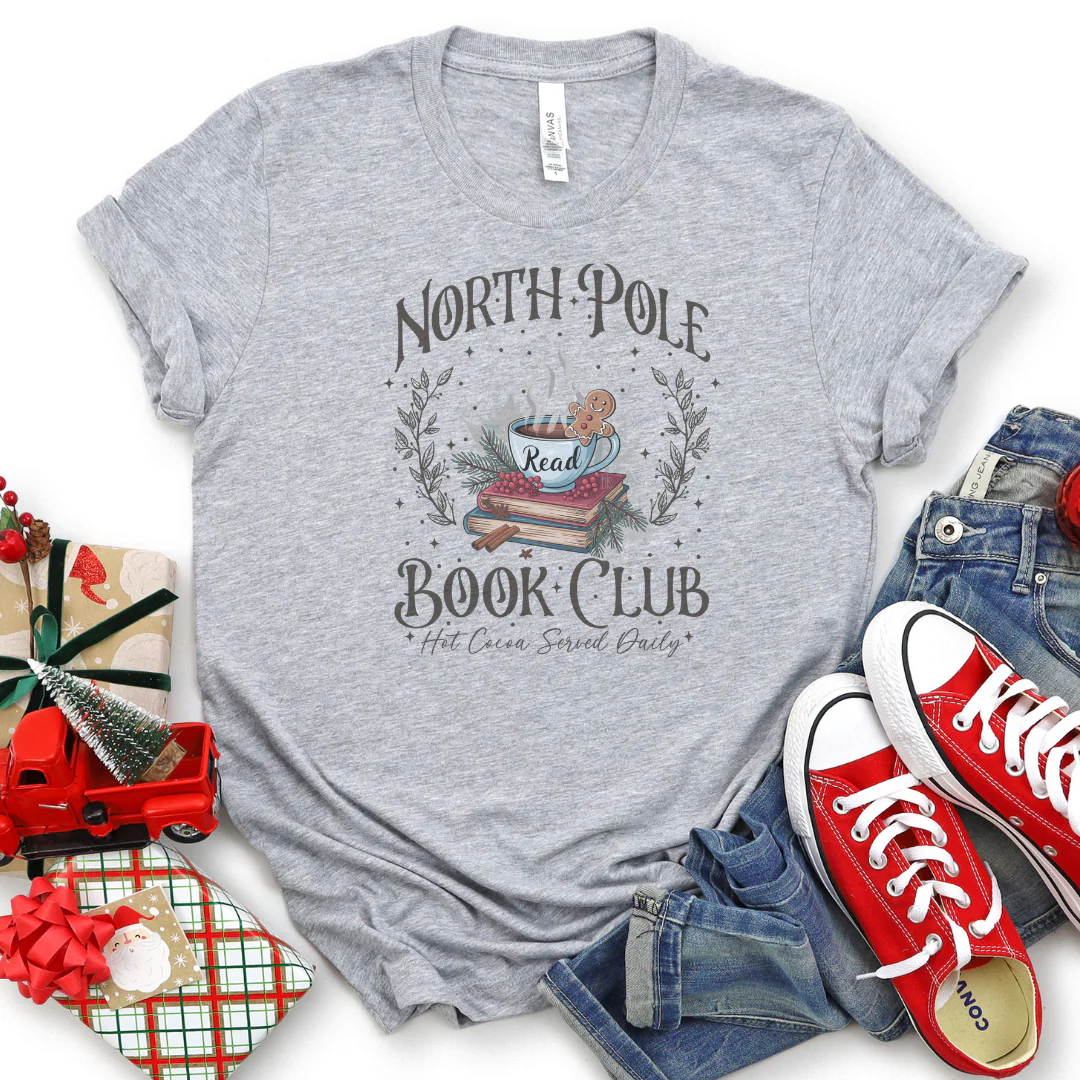 💙 North Pole Book Club Cozy Christmas T-Shirt