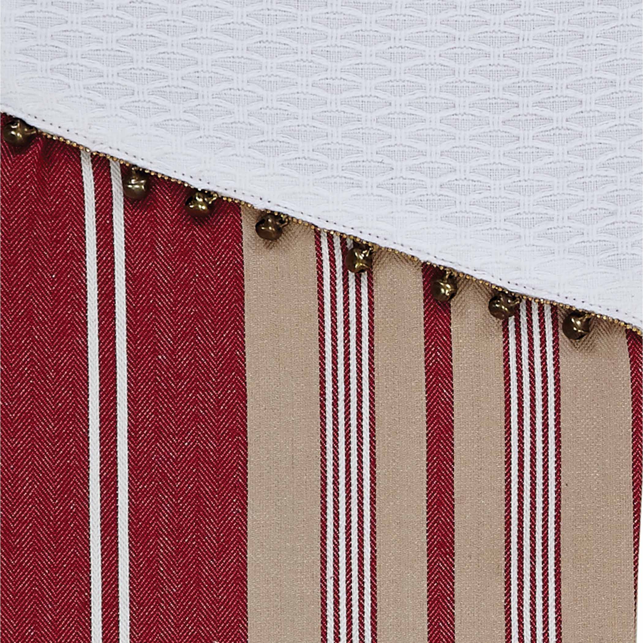 ๐ Nostalgic Red and Tan Stripe Christmas Stocking - Image 5