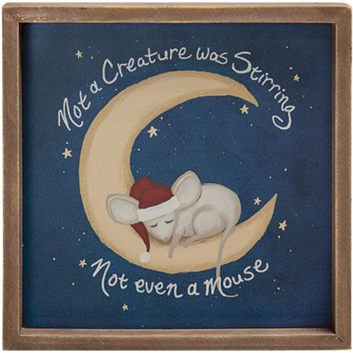 π Not A Creature Was Stirring Not Even a Mouse 10" Framed Sign - Image 2