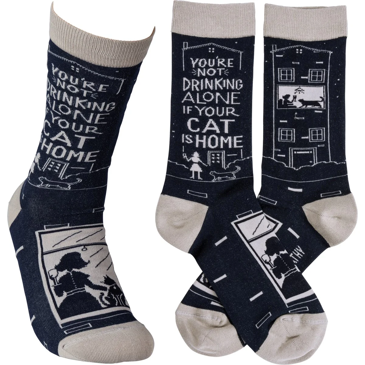 ๐ Not Drinking Alone If Your Cat Is Home Unisex Fun Socks
