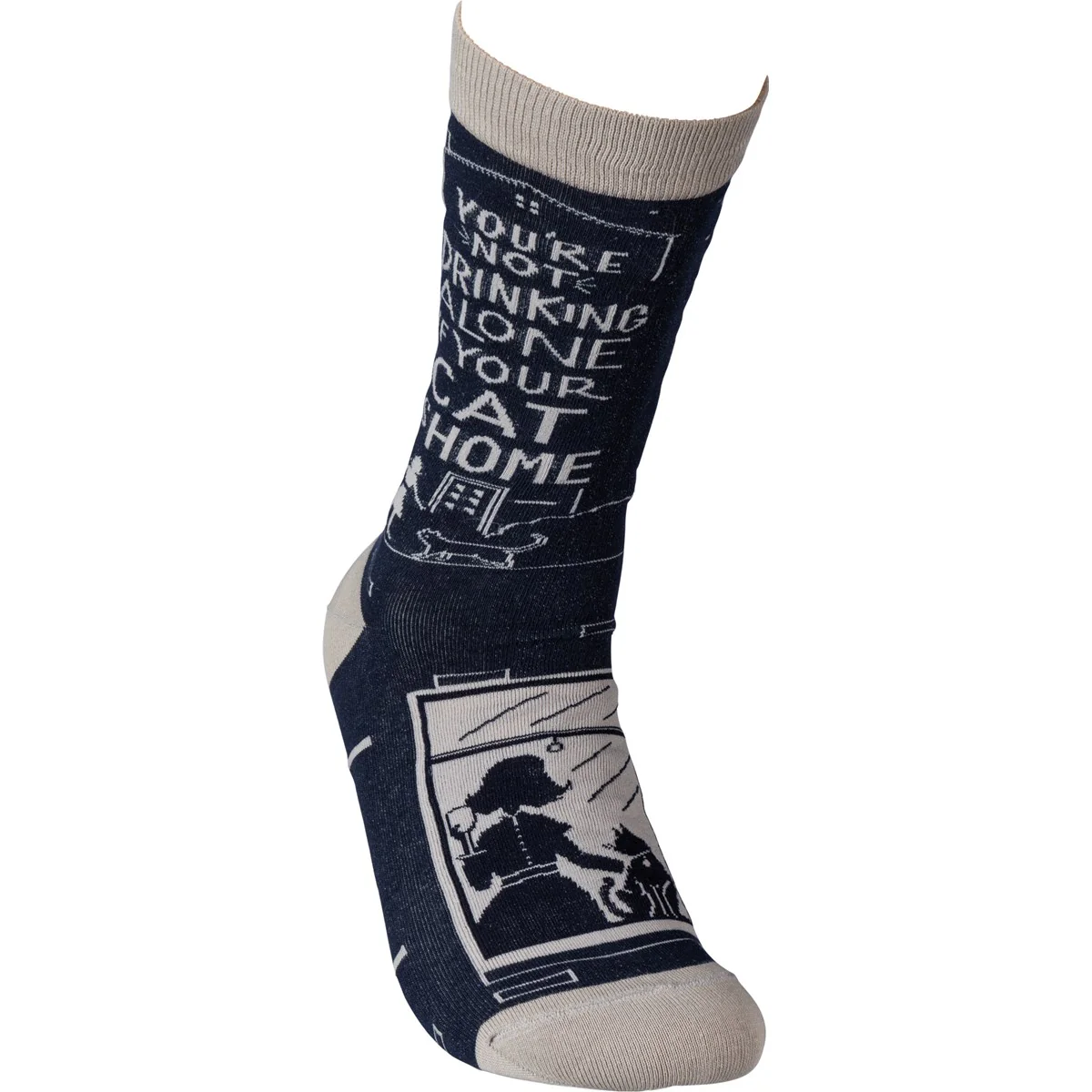 ๐ Not Drinking Alone If Your Cat Is Home Unisex Fun Socks - Image 2