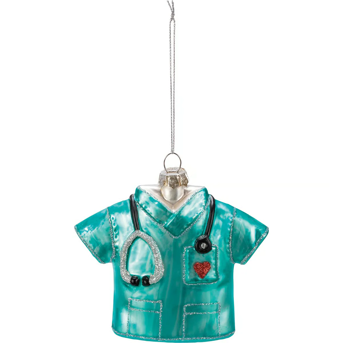 Nurse Scrubs Glass Ornament - Image 3