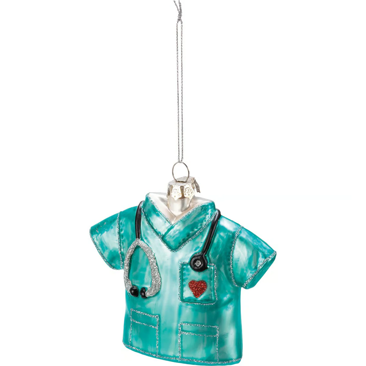 Nurse Scrubs Glass Ornament - Image 5