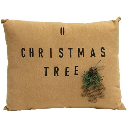 π O Christmas Tree Primitive Small Decorative Pillow - Image 2