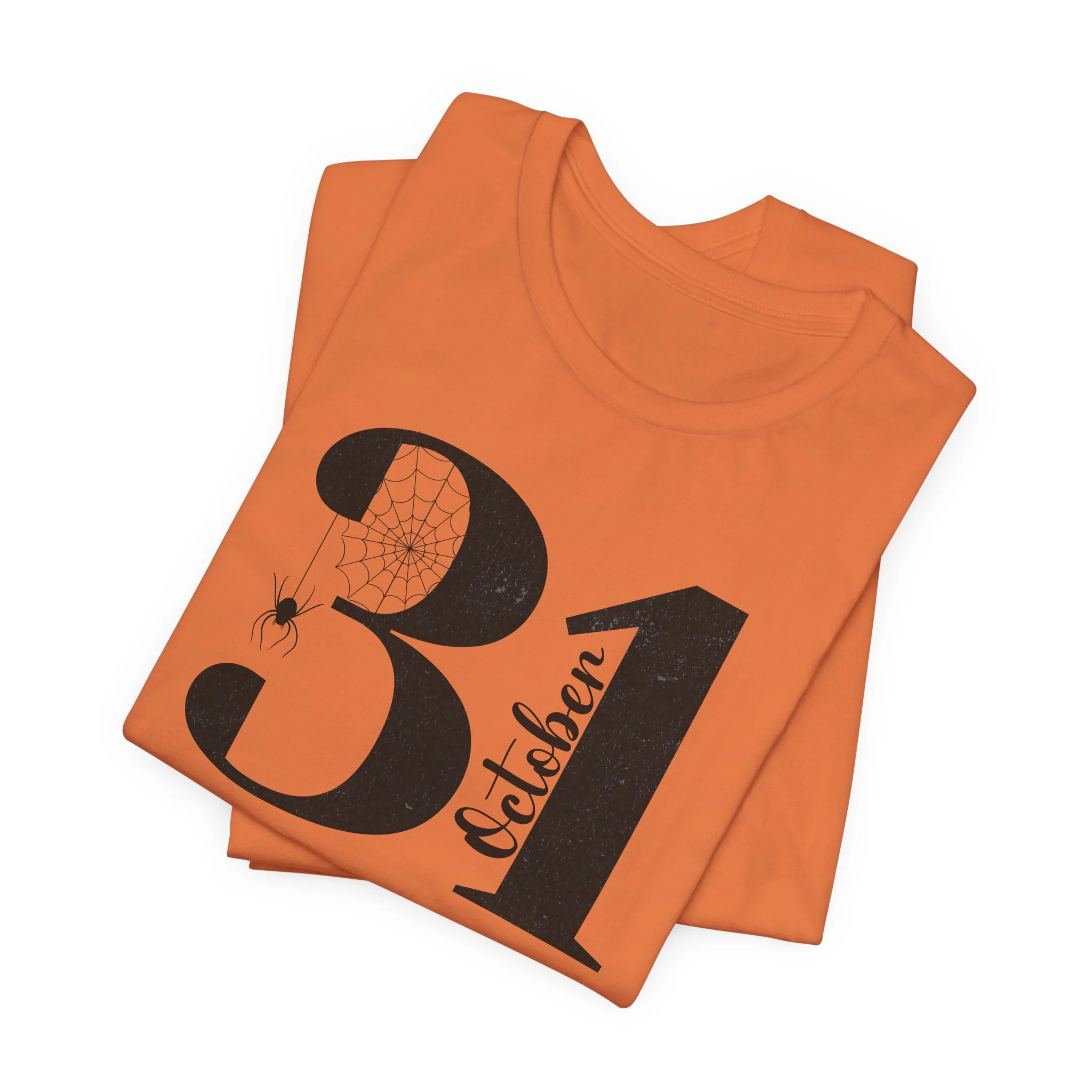 October 31st Cozy Halloween Burnt Orange T-Shirt - Image 2