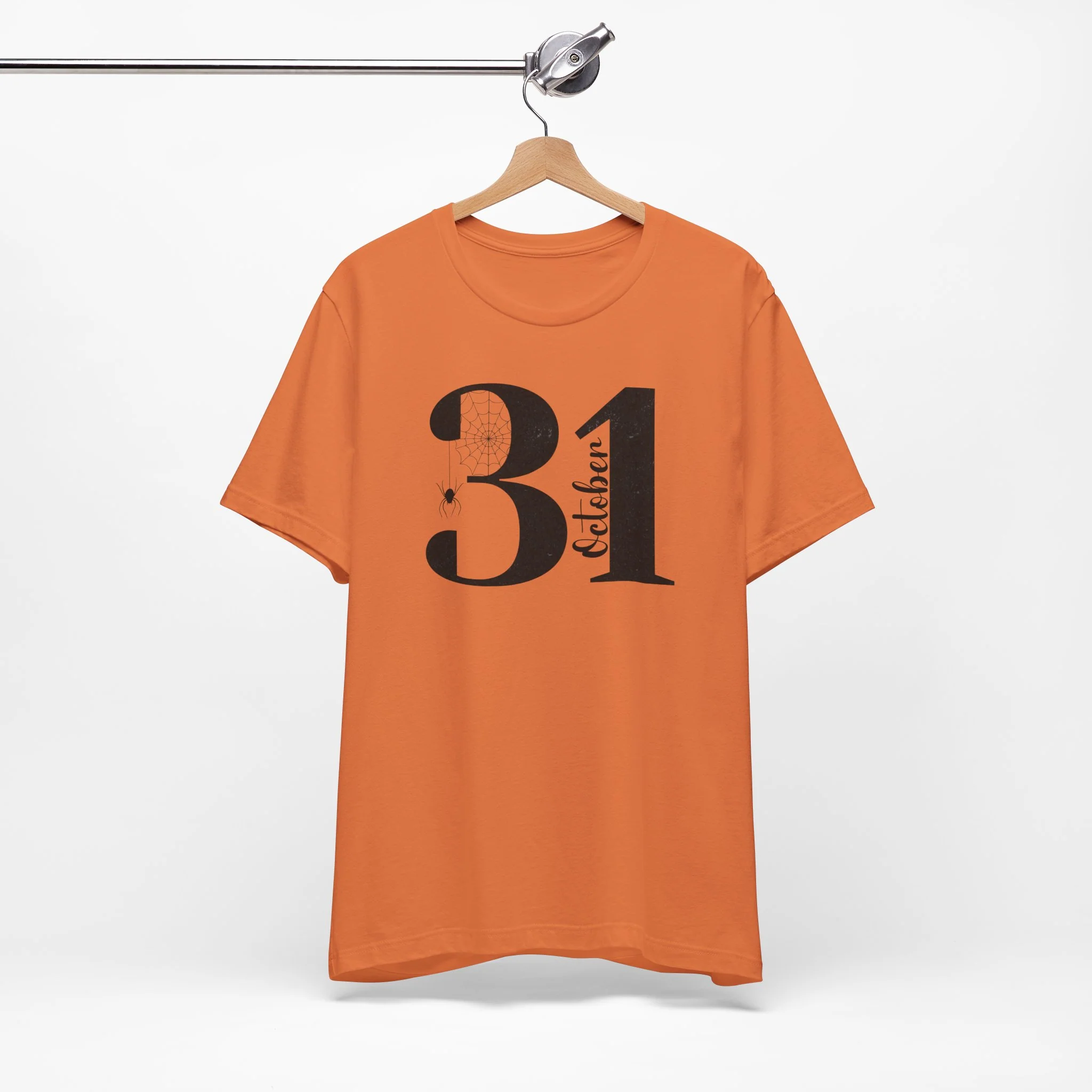 October 31st Cozy Halloween Burnt Orange T-Shirt - Image 3