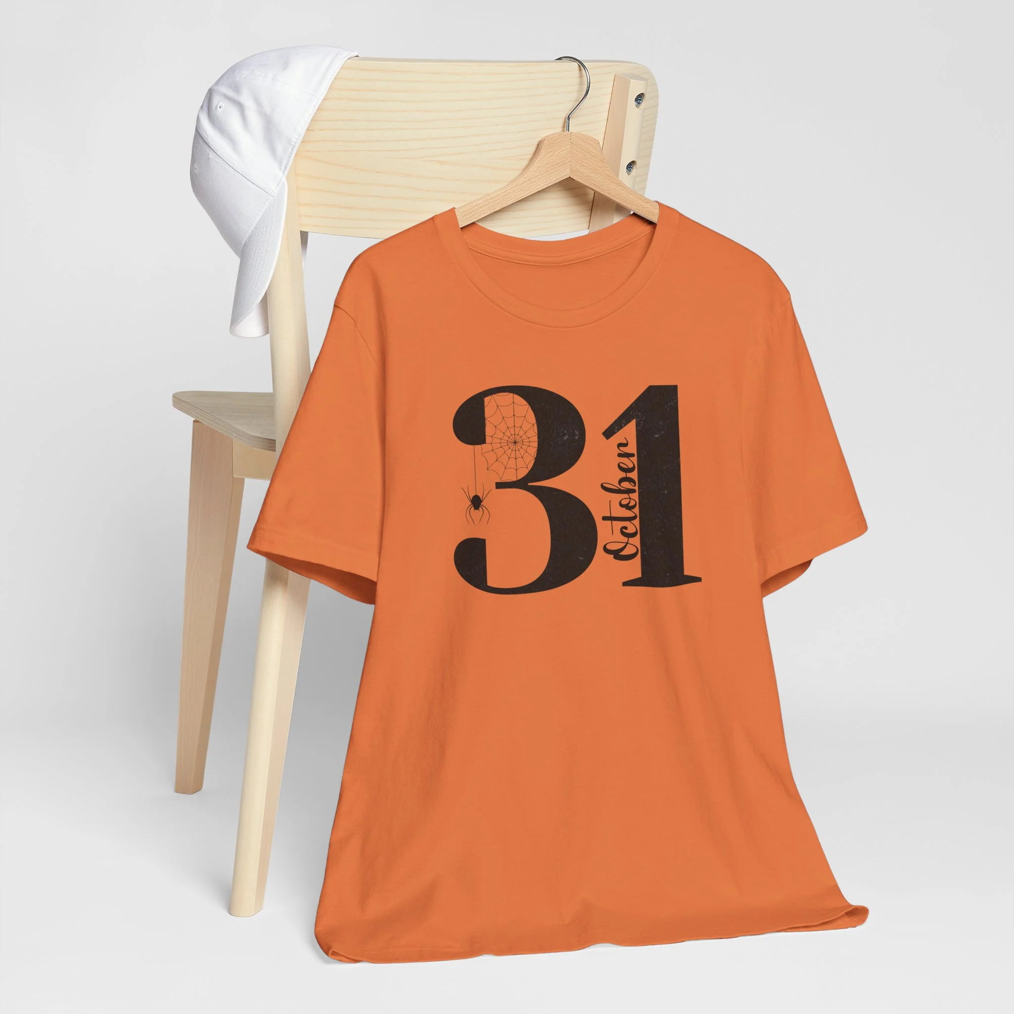 October 31st Cozy Halloween Burnt Orange T-Shirt - Image 4