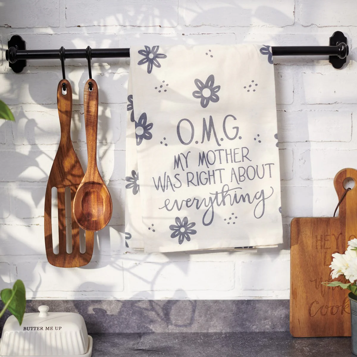 OMG My Mother Was Right About Everything Floral Kitchen Towel - Image 3