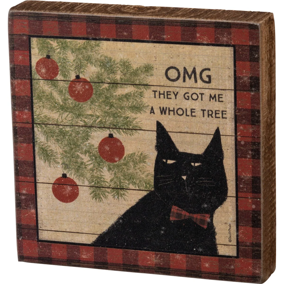 💙 OMG They Got Me A Whole Tree Square Cat Block Sign