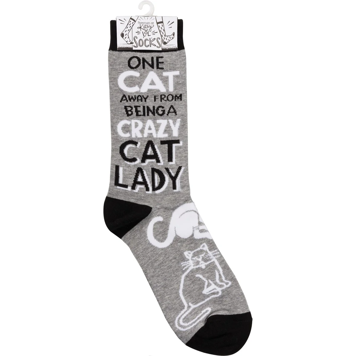 One Cat Away From Being a Crazy Cat Lady Fun Socks - Image 3