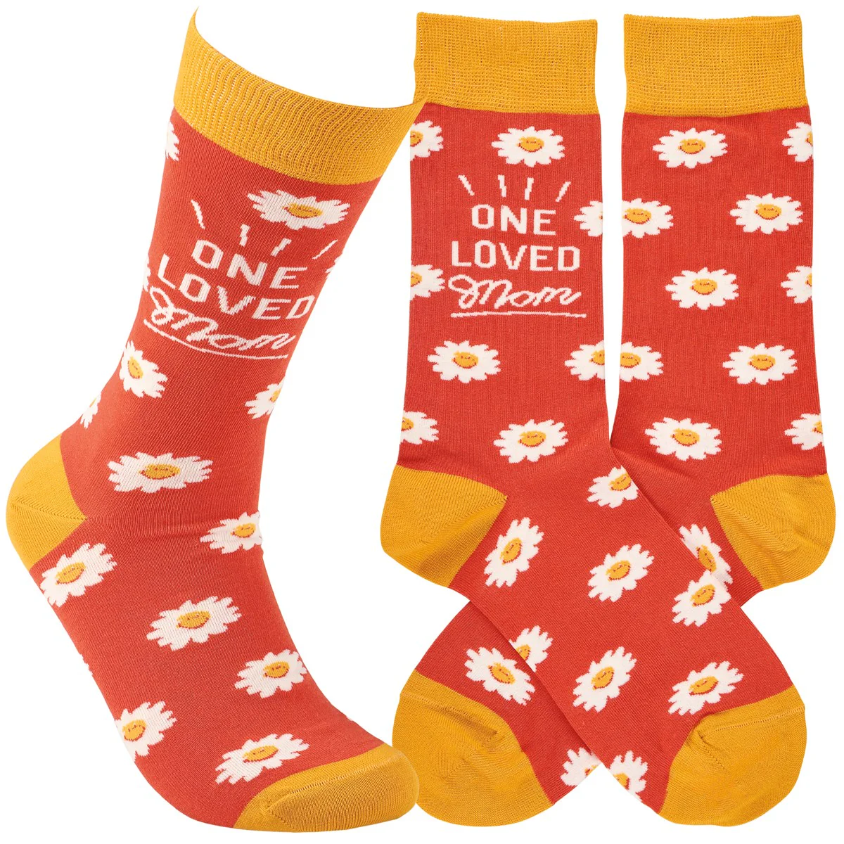 One Loved Mom Daisy Novelty Fun Socks