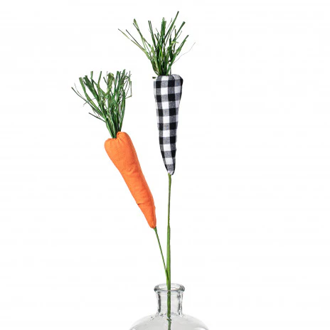 Orange and Black White Buffalo Check Fabric Carrot 22" Pick
