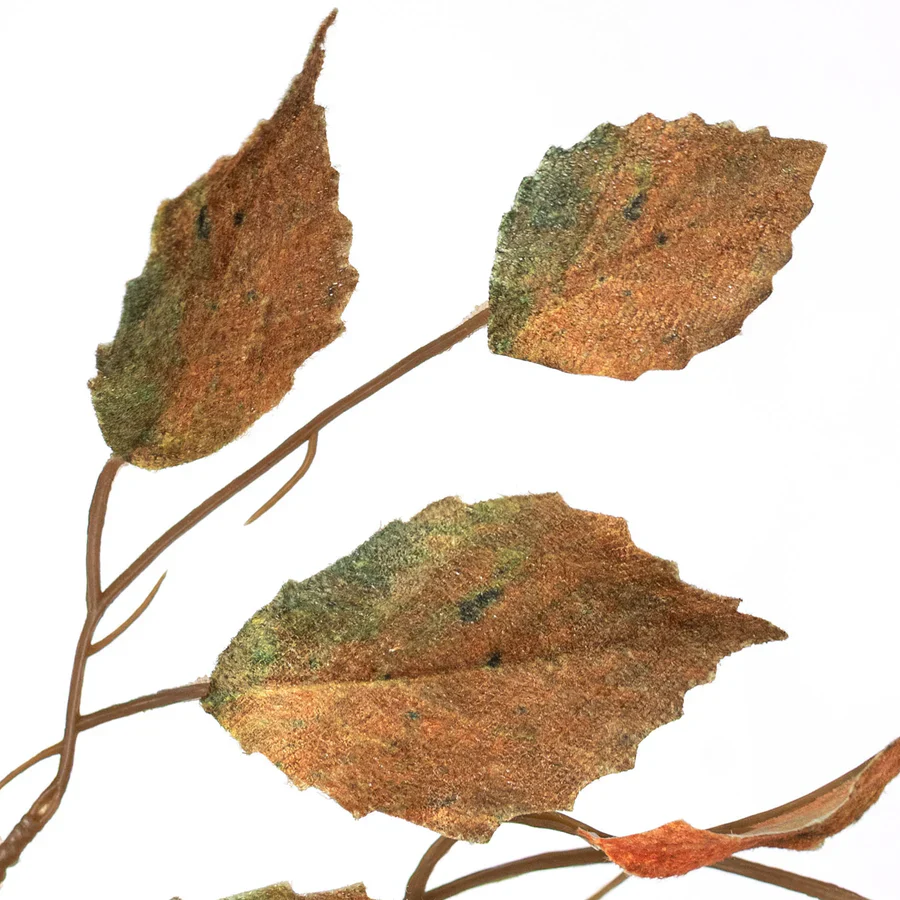 Orange Birch Leaves 21" Faux Foliage Spray - Image 3