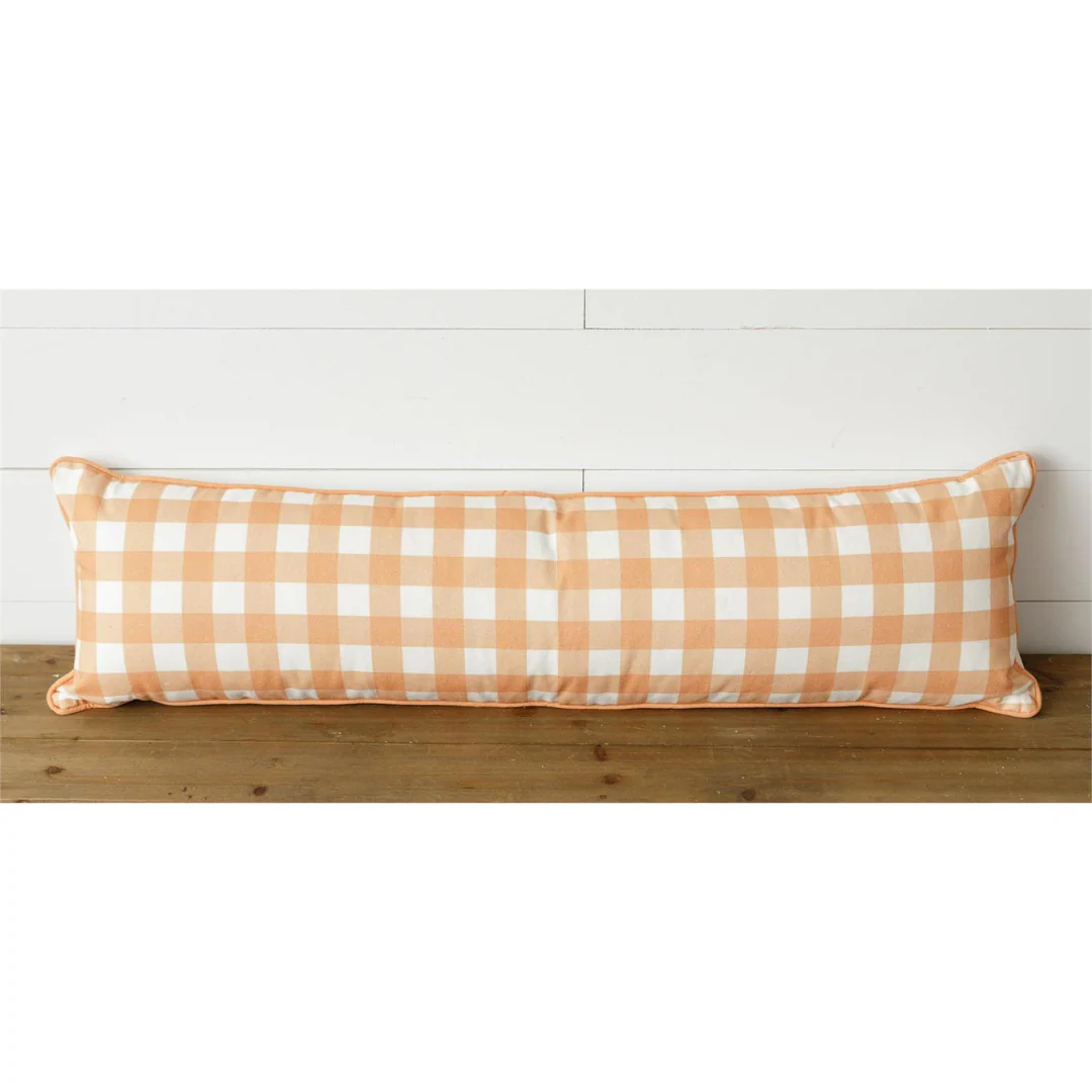 Orange Buffalo Plaid 36" Lumbar Pillow