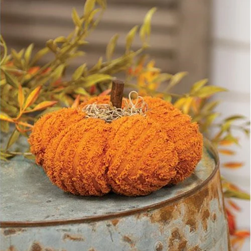 Orange Chenille Mossy 6" Pumpkin - Image 2