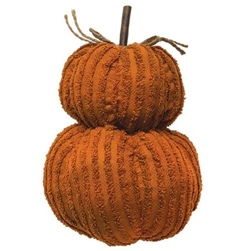 Orange Chenille Pumpkin 7" H Stack