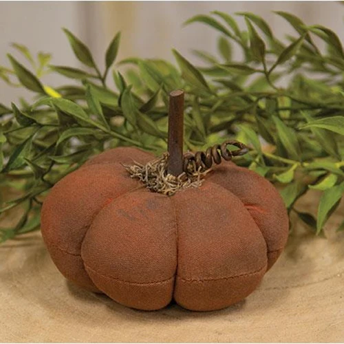 ๐ Orange DIstressed Fabric Pumpkin 3.5" H - Image 2
