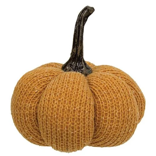 Orange Knit Pumpkin Medium 6" H - Image 2