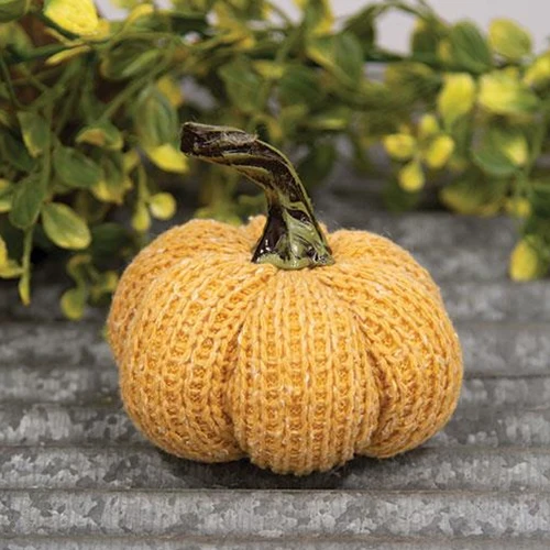π Orange Knit Pumpkin Small 3.5" H
