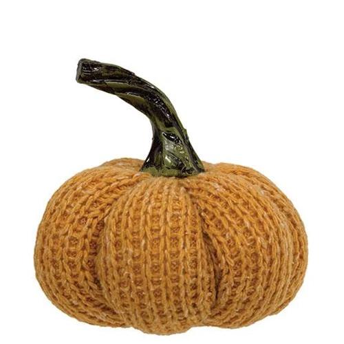 π Orange Knit Pumpkin Small 3.5" H - Image 2