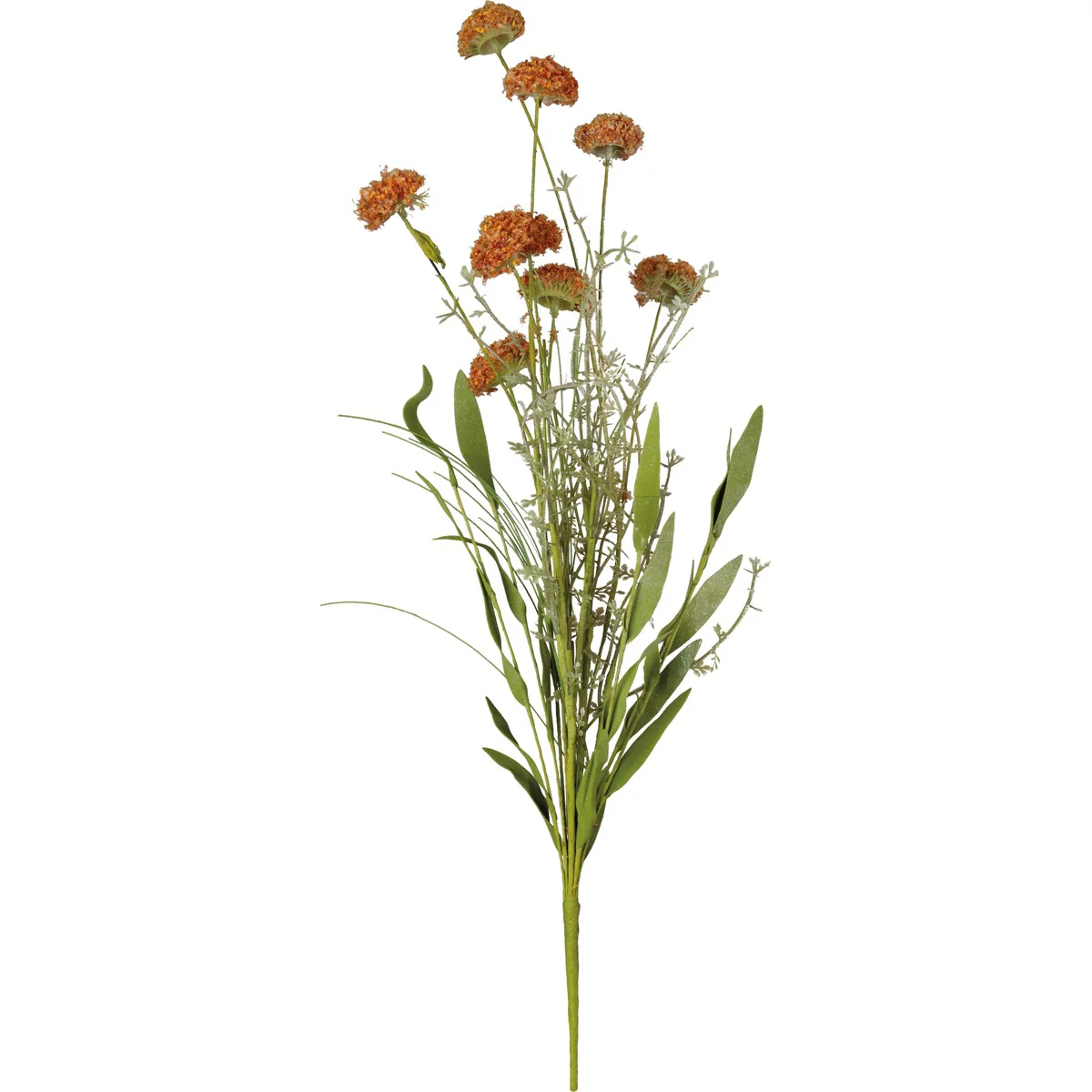 Orange Pom 22" Faux Floral Stem
