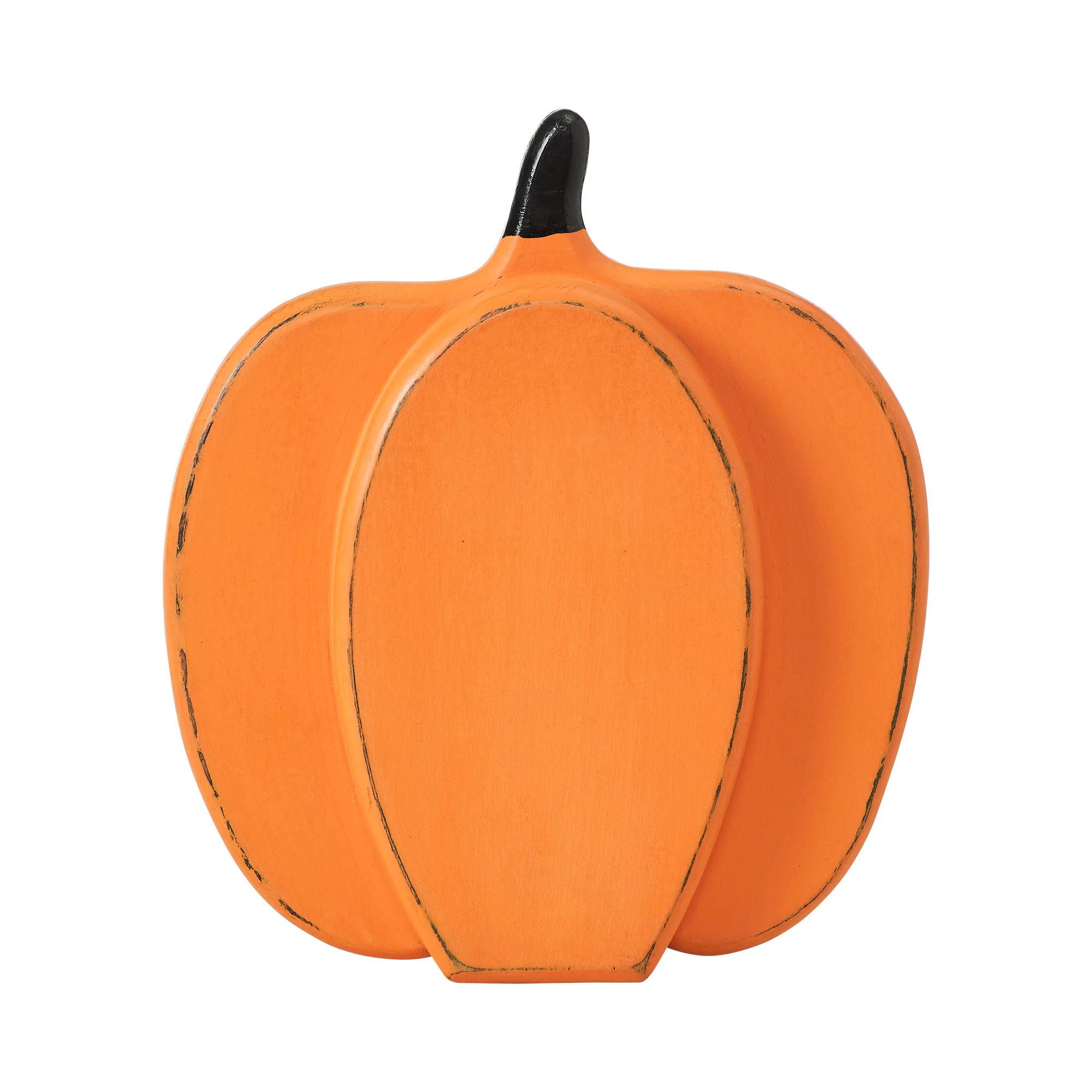 Orange Wooden Layered Pumpkin 9" H - Image 2